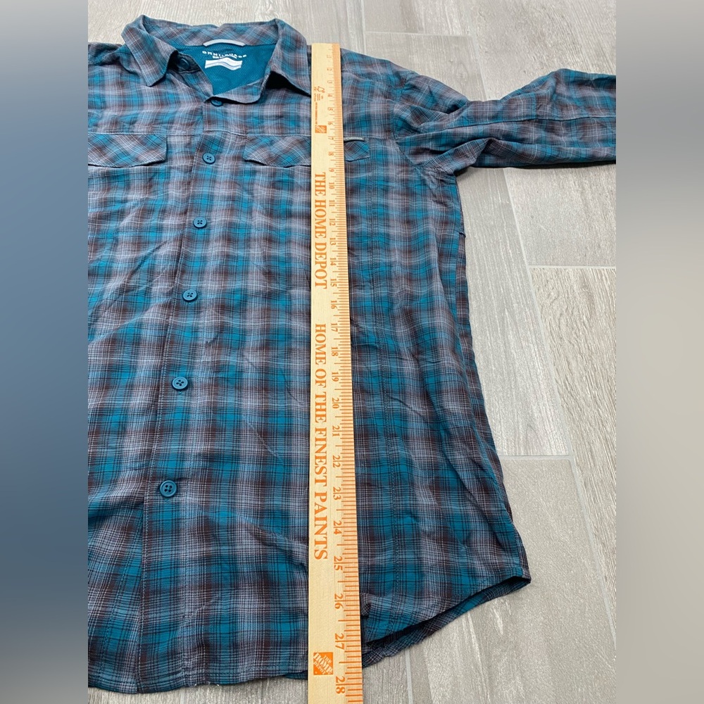 Columbia sportswear Omni shade sun protection men’s long sleeve plaid shirt M - Picture 12 of 13